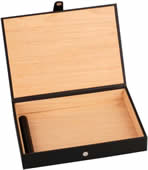 Desk humidor covered with fine black leatherette